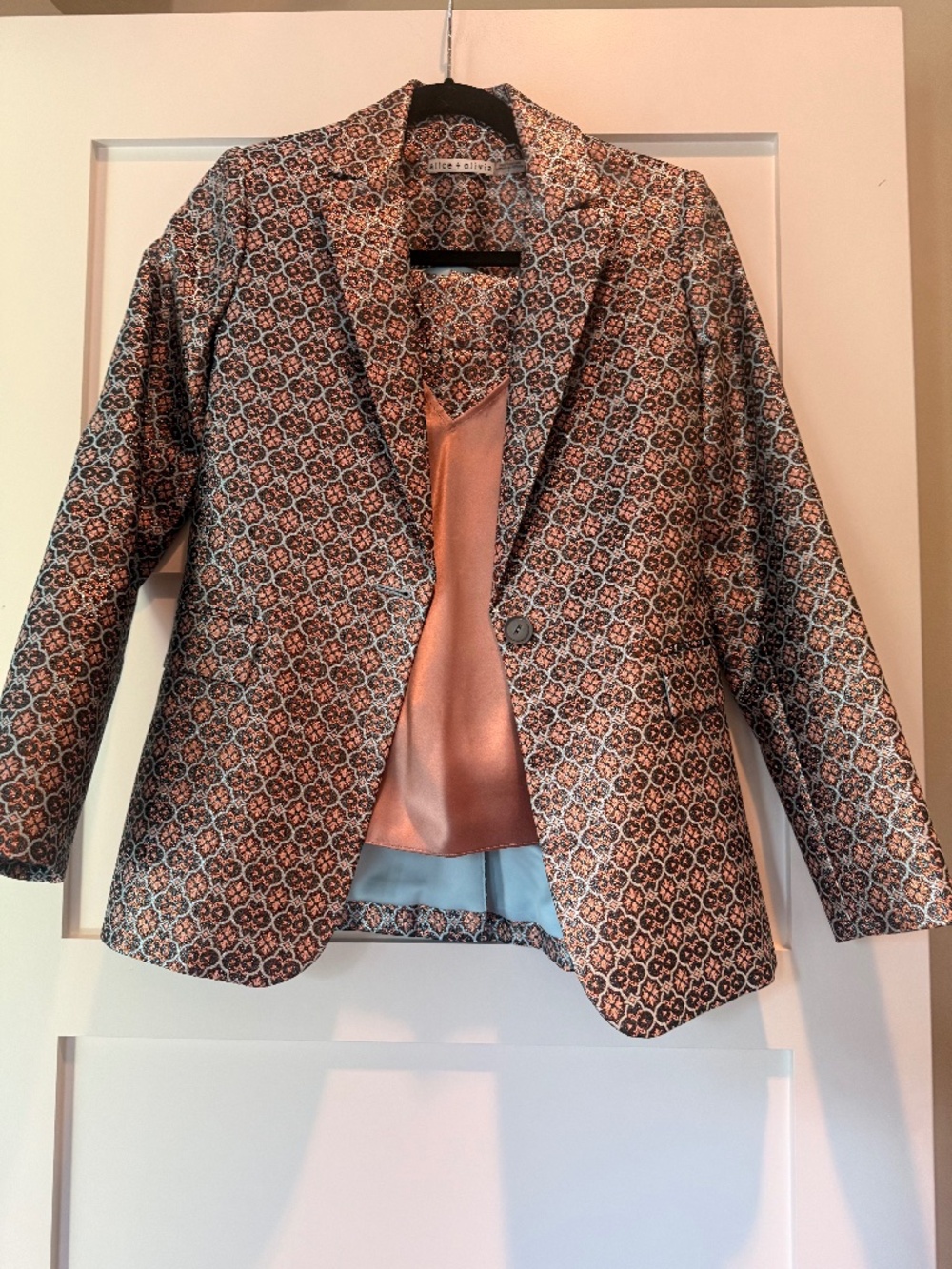 Alice + Olivia Metallic Brocade Shorts Suit